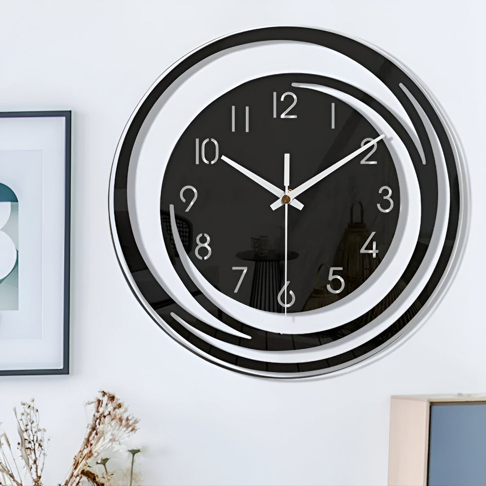 Marcellis - Horloge Murale Noire en Acrylique Design Scandinave