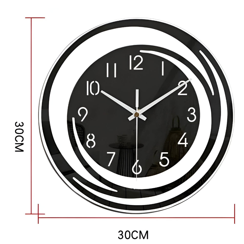 Marcellis - Horloge Murale Noire en Acrylique Design Scandinave