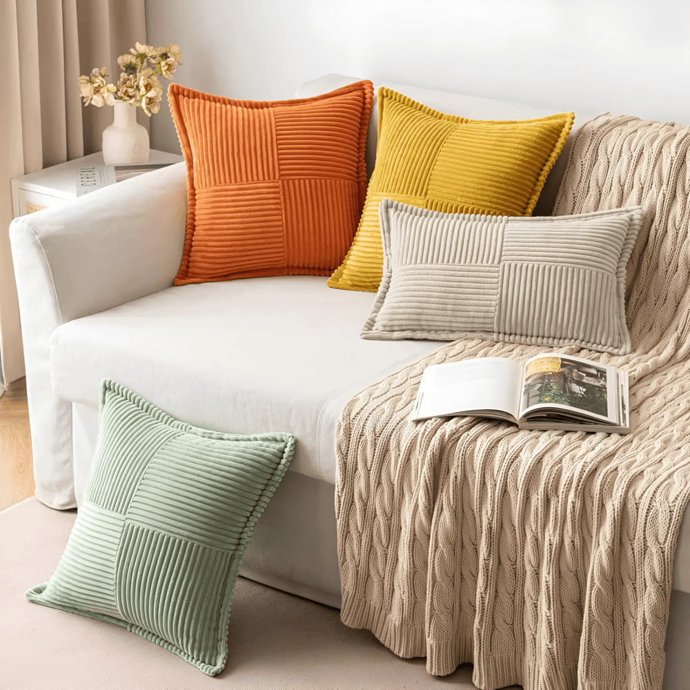 Duvane - Housse de Coussin Unie Anti-Taches