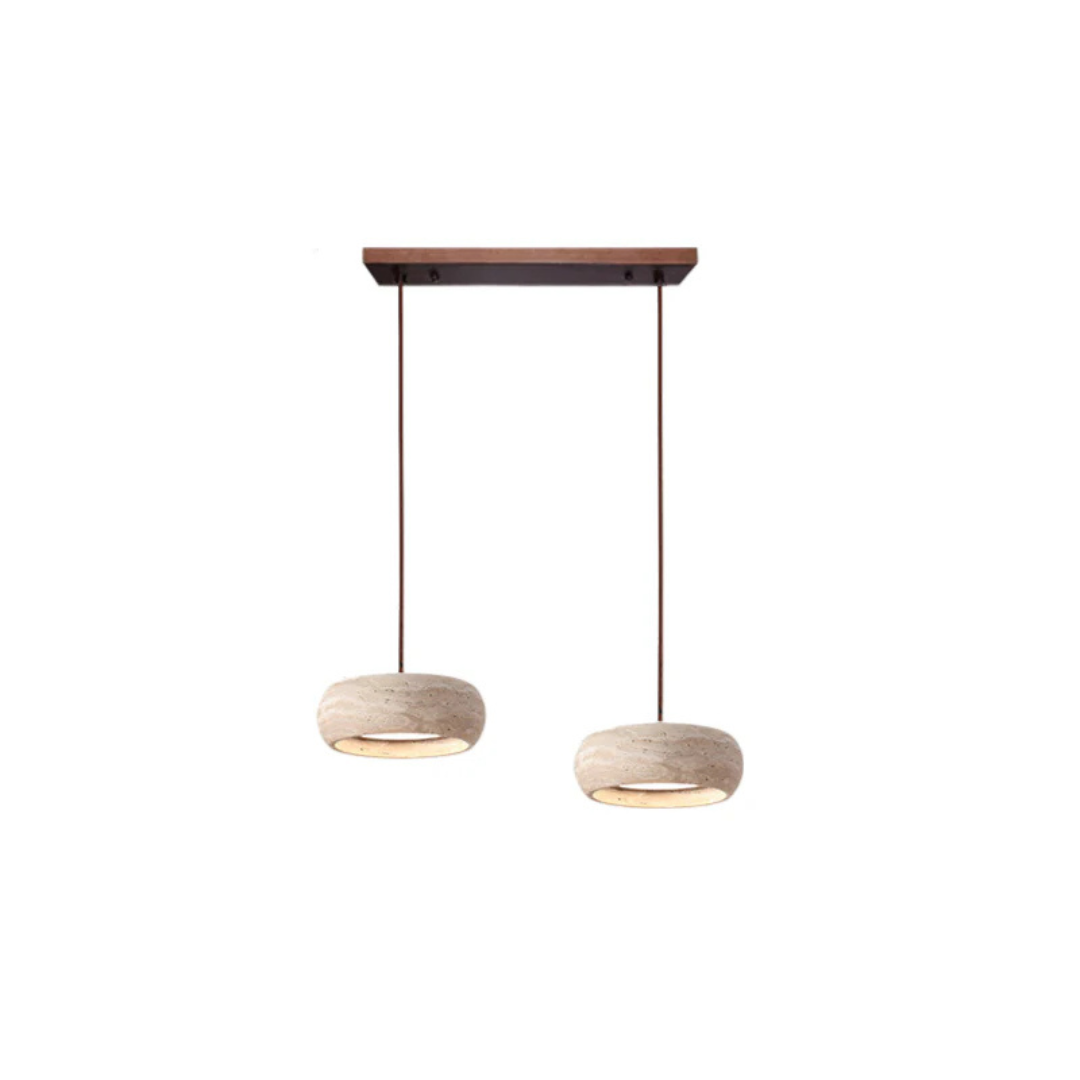 Nysa - Lampe Suspendue En Pierre De Travertin Style Wabi Sabi