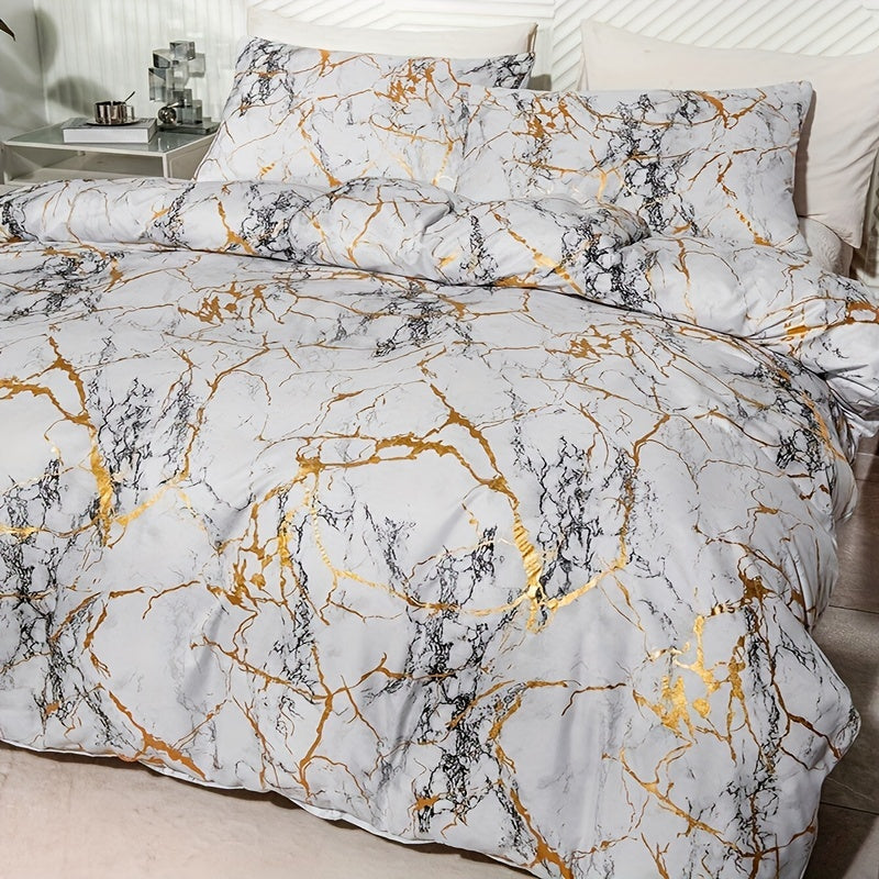 Sirah - Housse de Couette en Marbre de Luxe et Confortable