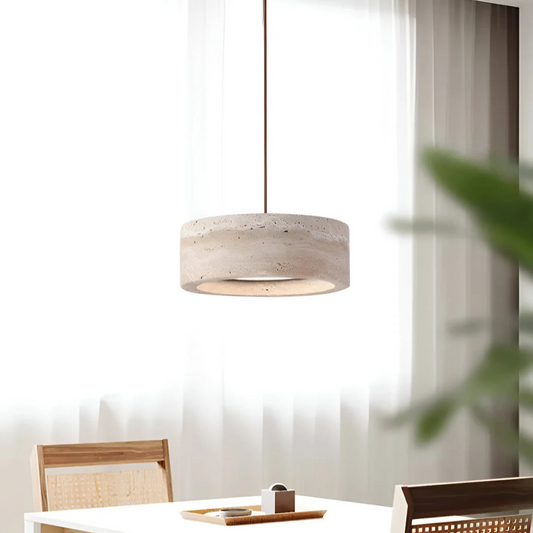 Nysa - Lampe Suspendue En Pierre De Travertin Style Wabi Sabi