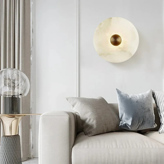 Helia - Applique Murale Ronde LED En Albâtre Style Nordique