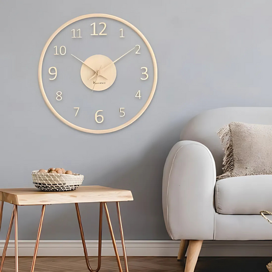 Noctis – Horloge Murale en Bois Élégante en Verre