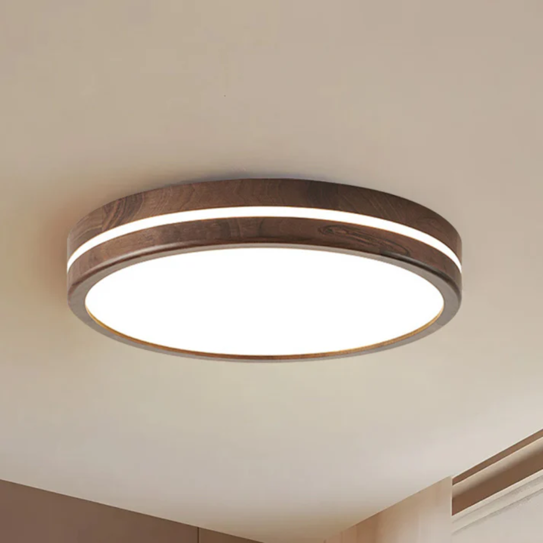 Ambrine - Plafonnier LED en Bois Élégant