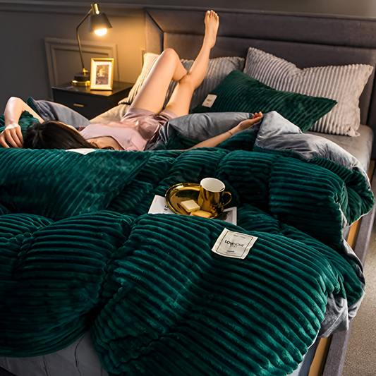 Cymora – Housse de Couette en Flanelle Peluche Douce