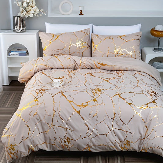 Sirah - Housse de Couette en Marbre de Luxe et Confortable