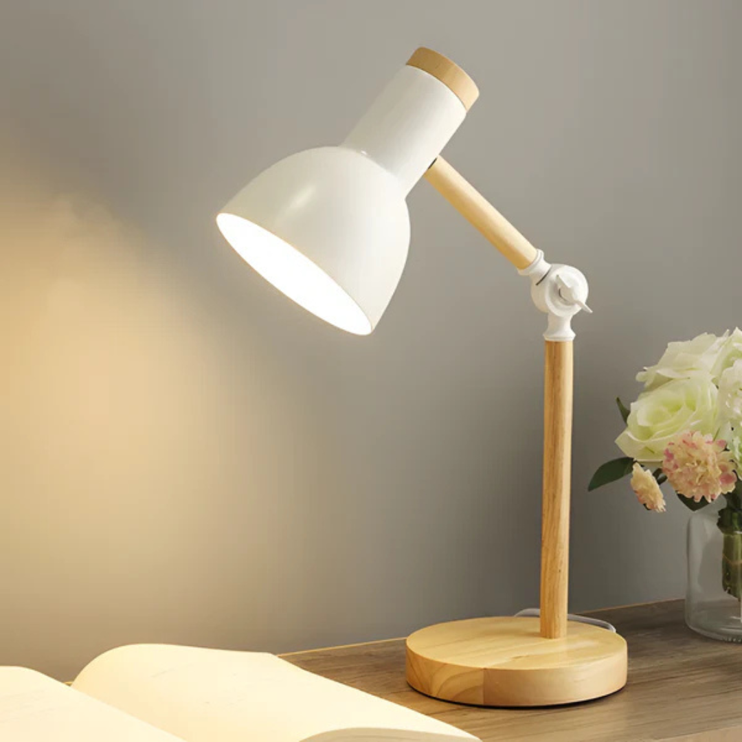 Calora - Lampe de Table LED Macaron Réglable en Bois
