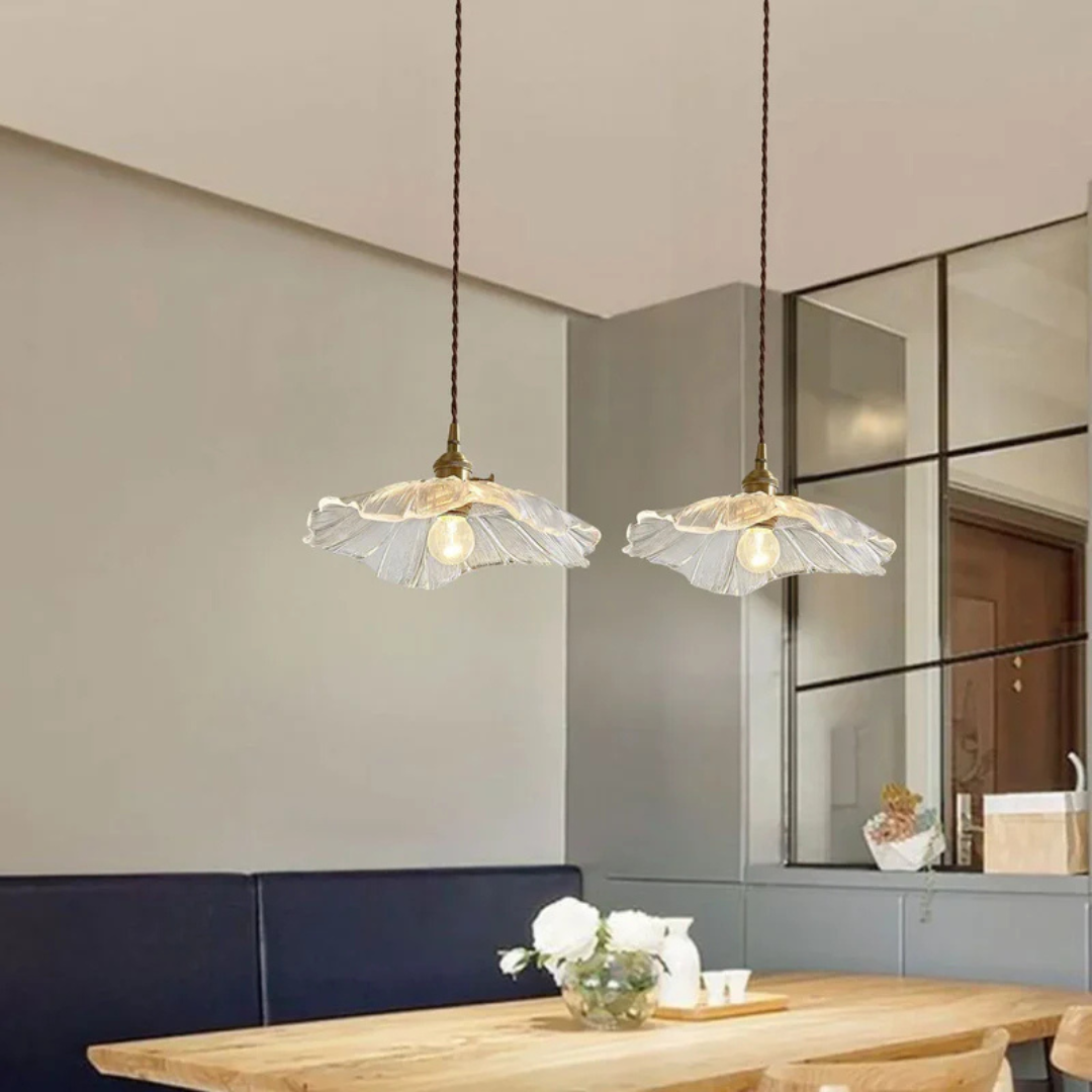 Velouris - Suspension Rétro en Verre Lotus