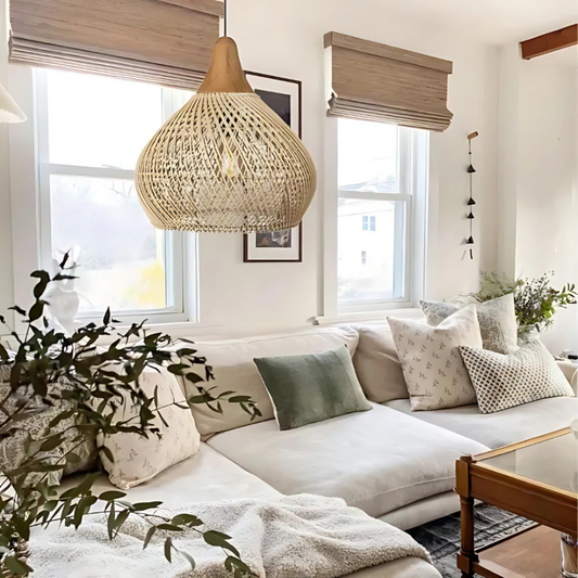 Serena - Lampe Suspendue En Osier Style Boho