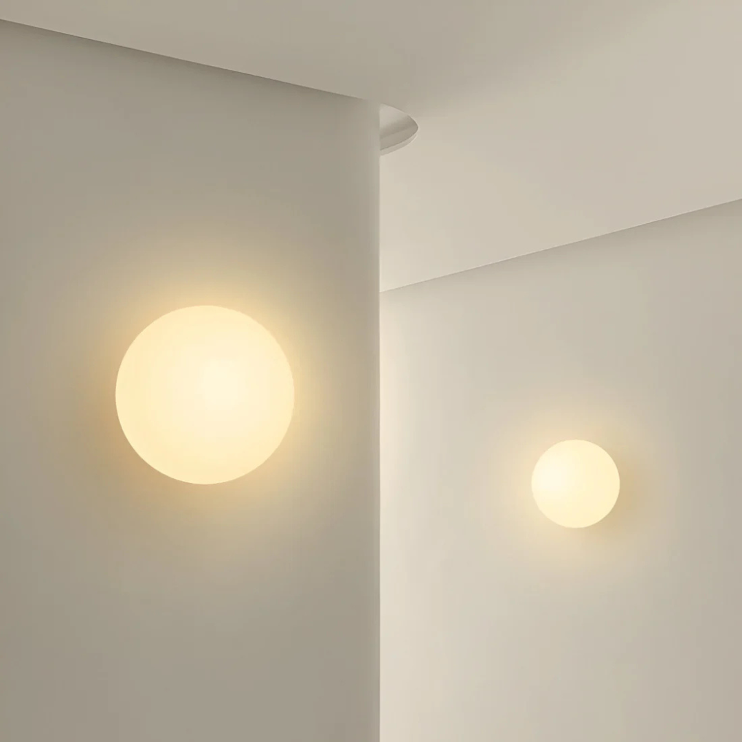 Eos - Applique Murale Minimaliste Ronde En Verre