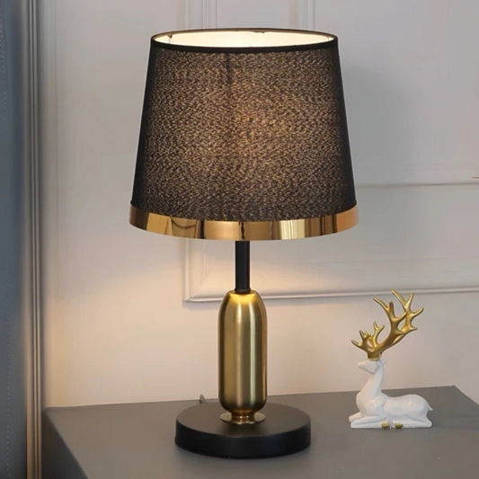 Ombrelle – Lampe de Table Moderne avec Abat-jour en Tissu Noir