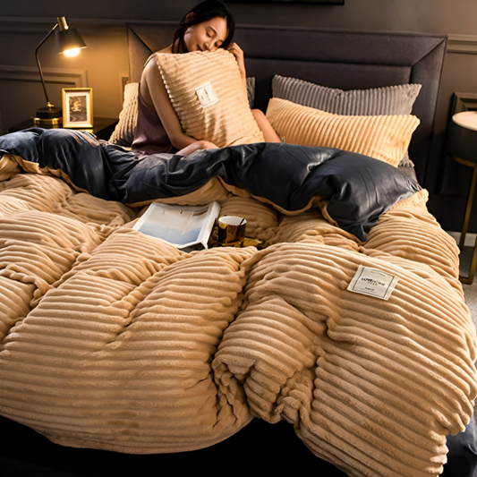 Cymora – Housse de Couette en Flanelle Peluche Douce