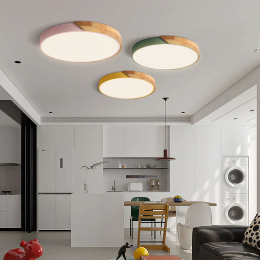 Lunea – Plafonnier LED Scandinave en Bois