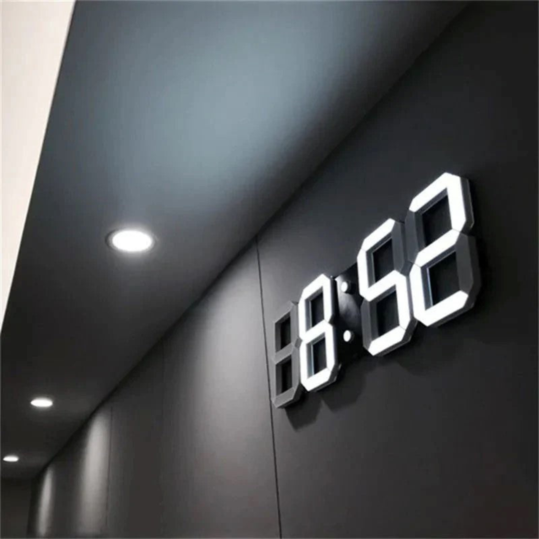 Thalea - Horloge Murale LED Numérique 3D Moderne