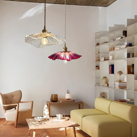 Velouris - Suspension Rétro en Verre Lotus