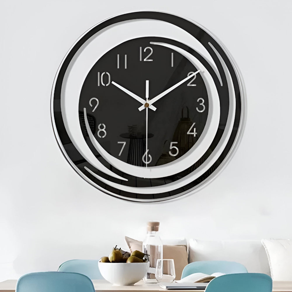 Marcellis - Horloge Murale Noire en Acrylique Design Scandinave