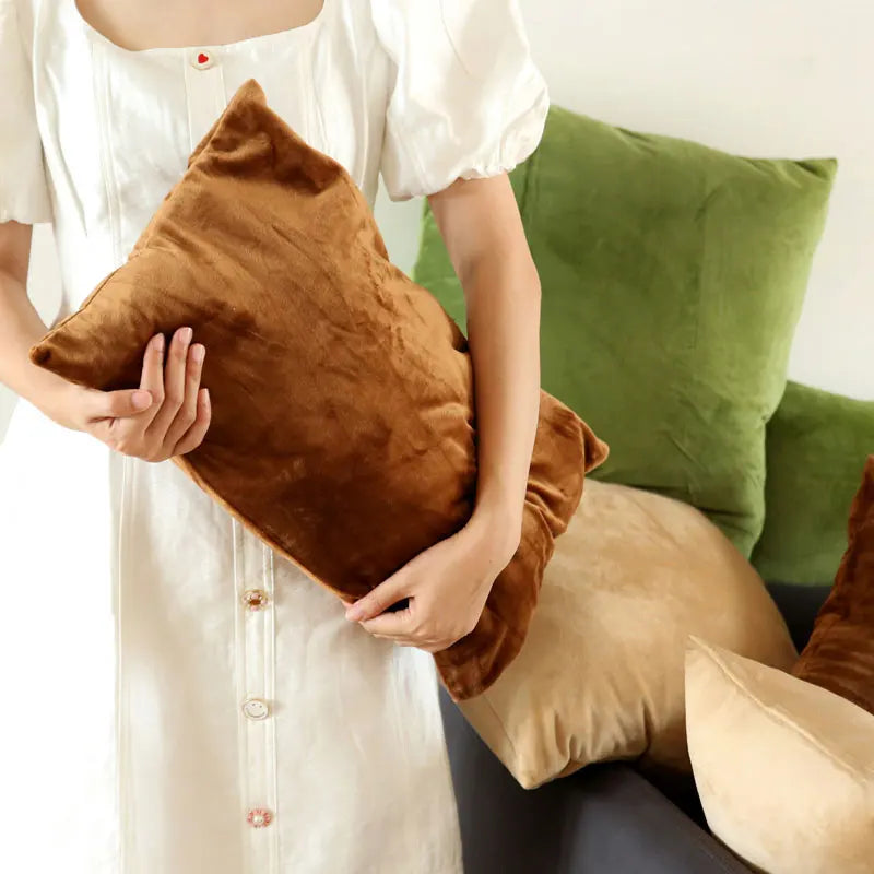 Aemilia - Coussin Décoratif en Velours aux Couleurs Gourmandes pour Canapé et Chambre