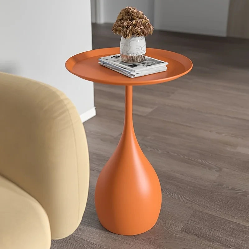 Oriana - Table d'appoint Ronde Mobile Avec Éclairage Mini Design Luxueux pour Canapé ou Lit