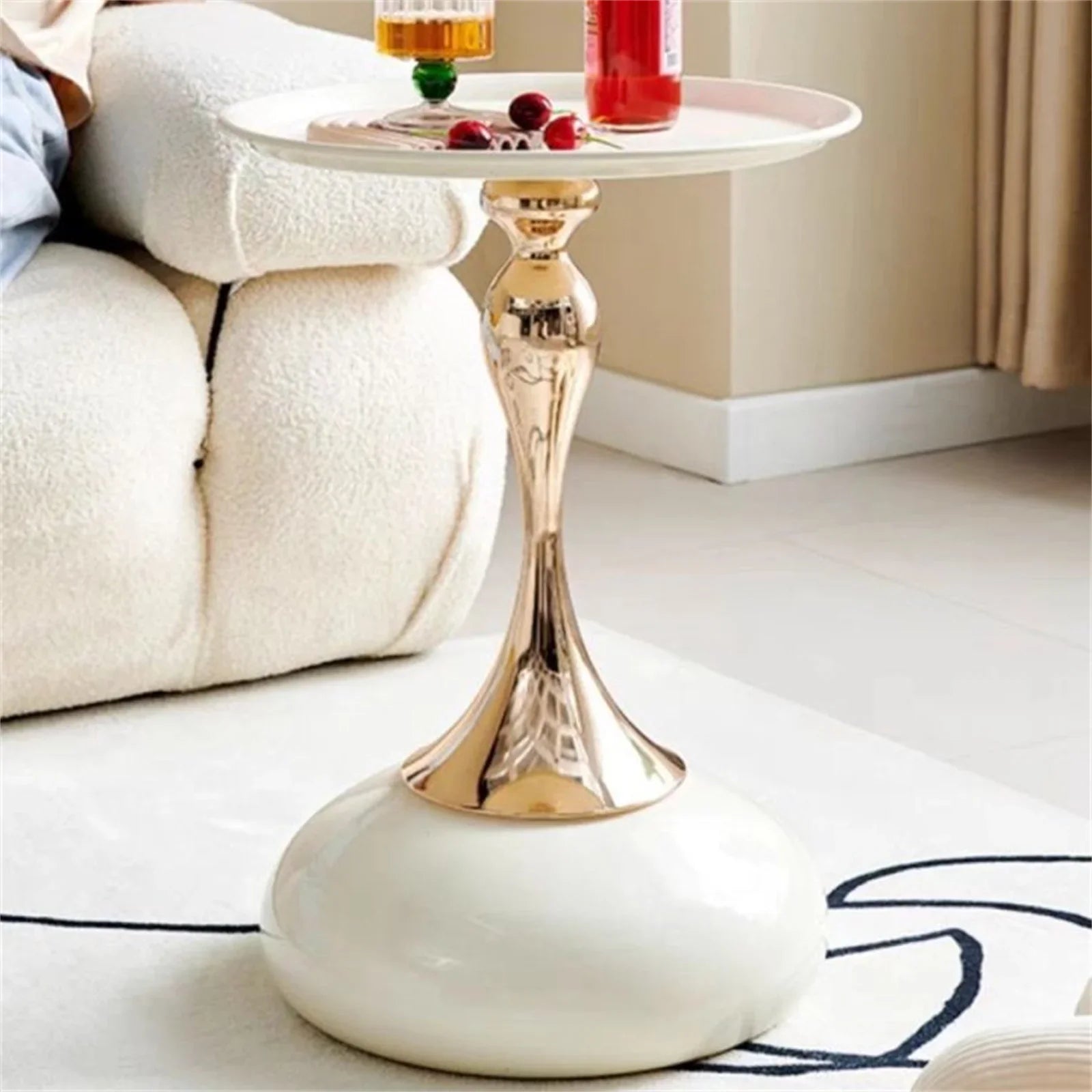 Elysia – Petite Table d’Appoint Ronde au Design Italien Style Luxe Léger