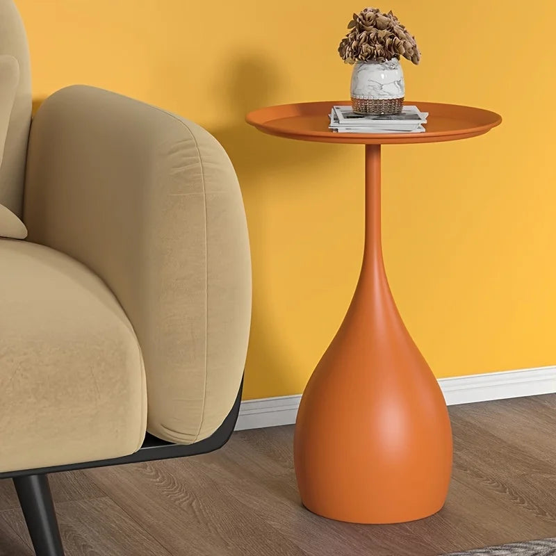 Oriana - Table d'appoint Ronde Mobile Avec Éclairage Mini Design Luxueux pour Canapé ou Lit