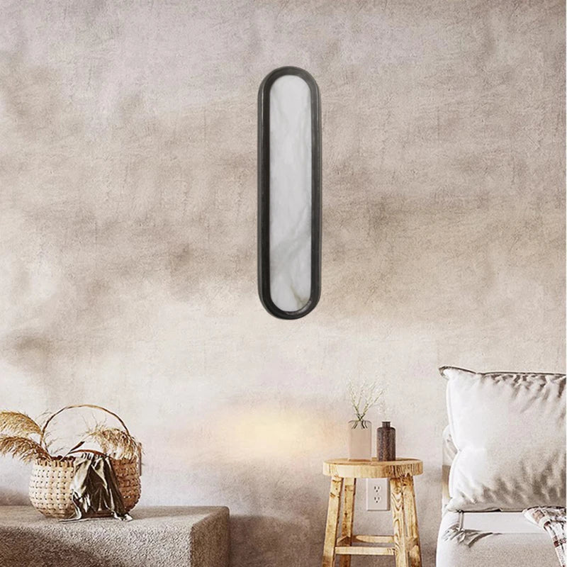 Lumenia - Applique Murale Ovale En Marbre Naturel Avec Éclairage LED