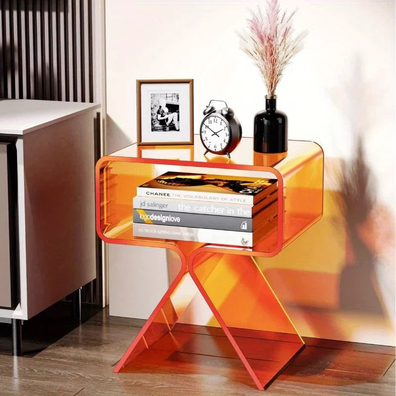 Ignyra - Table d’Appoint Transparente en Acrylique au Design Fin et Moderne