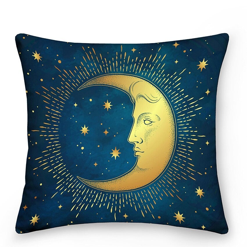 Ambreone – Housses de Coussin Avec Motifs Soleil et Lune au Style Astrologique