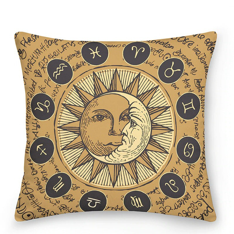 Ambreone – Housses de Coussin Avec Motifs Soleil et Lune au Style Astrologique